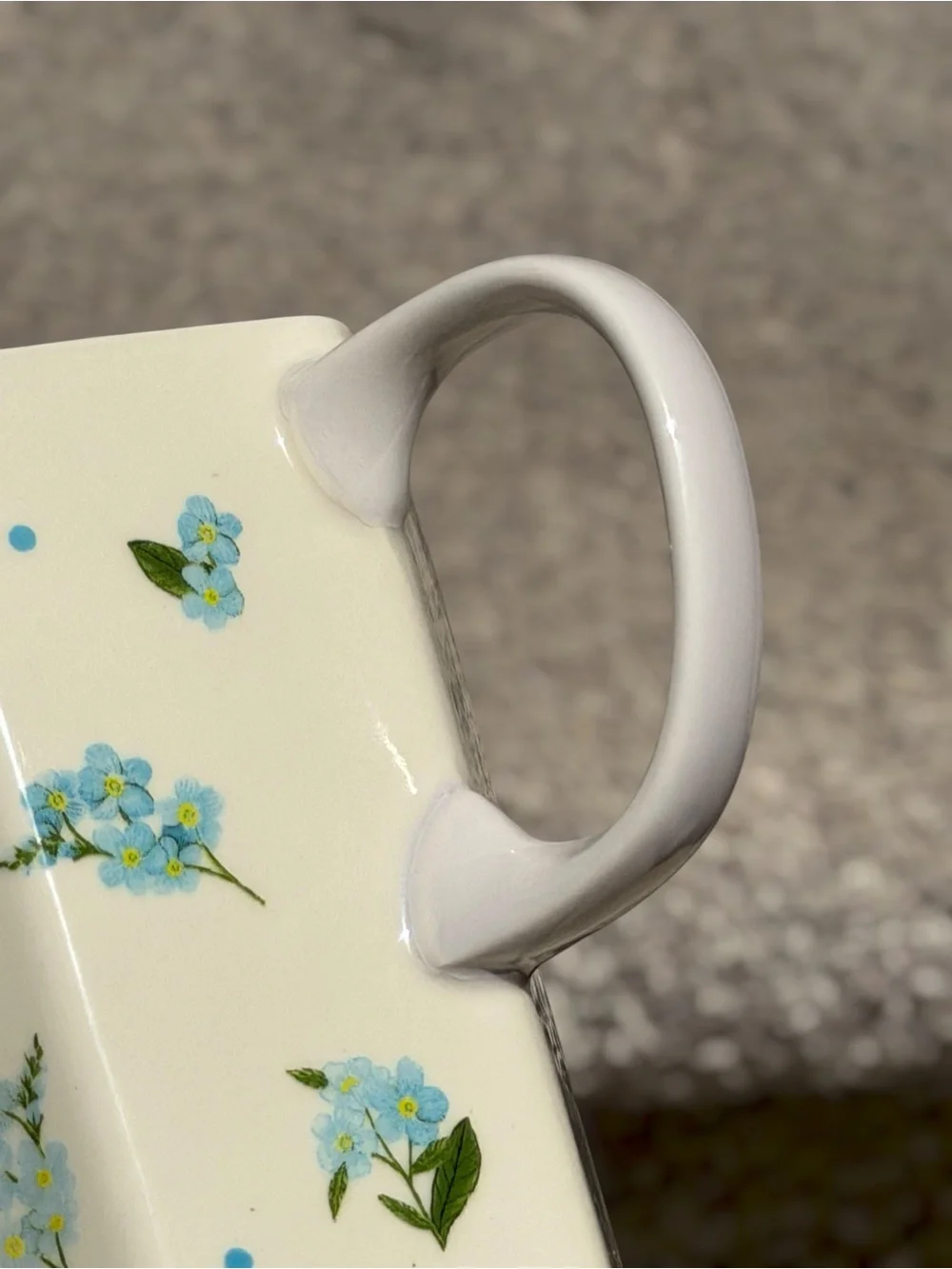 NEW Anthropologie Pia Mama Floral Stoneware Coffee Mug Forget Me Not Botanical